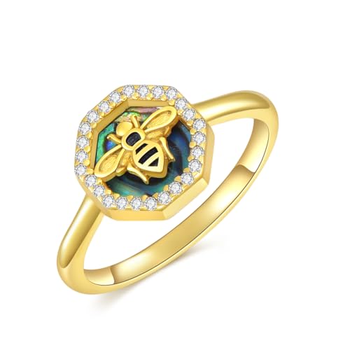 Image of Bee /Butterfly /Mustard Seed /Hummingbird /Cat /Rainbow Adjustable Ring for Women 925 Sterling Silver Spoon Rings for Women Size Fits Most People
