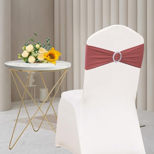image for AIRIT LOVELY Terracotta Chair Sashes 100 Pack Spandex Chair Sashes Bow
