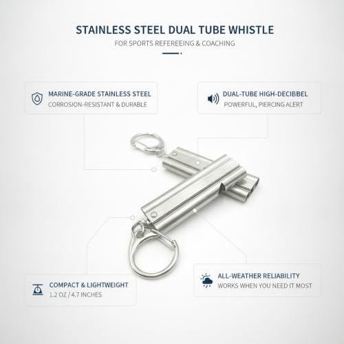 Silbato doble tono de acero inoxidable para árbitros miniatura 4