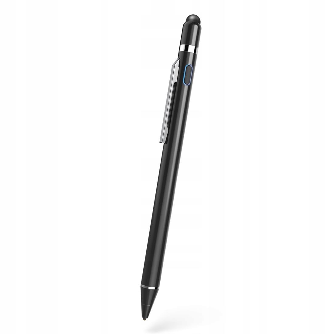 Hama Stift für Tablet (Eingabestift, aktiv, ultrafein, für Android/iOs, Handy Stift, Tablet Stift, aufladbar, für kapazitiven Touch Display, iPad kompatibler Stift, Touchpen, Pen, mit Clip) schwarz