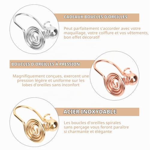 Holibanna Boucles D'oreilles À Pression Pour Chéloïdes 6 Pièces Boucles D'oreilles De Compression Chéloïde Clip Sur Boucle le Manchette le En Acier Inoxydable – vue 8