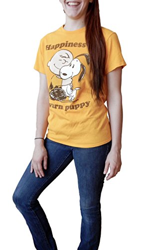 Peanuts Charlie Brown Snoopy Happiness is a Warm Puppy Adult T-Shirt (XX-Large)