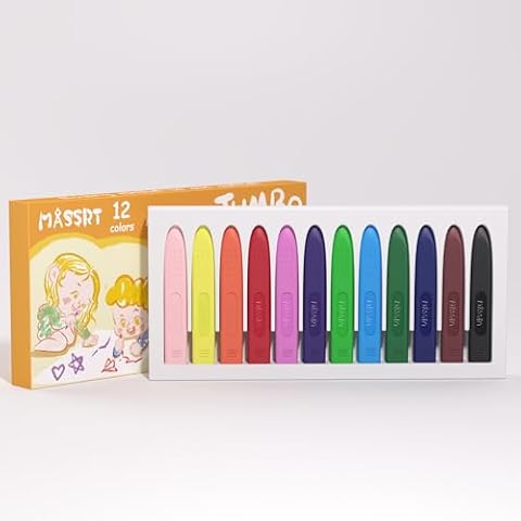 MASSRT Jumbo Triangle Crayons for Toddlers Cover