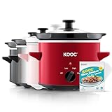 KOOC Small Slow Cooker, 2 Quart, Free Liners Included for Easy Clean-up,...