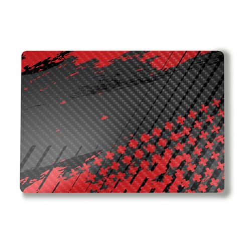 Image of Carbon Fiber Laptop Skin Compatible with Alienware M18 R2 (2024) - Grunge Red - Premium 3M Vinyl Protective Wrap Decal Cover - Easy to Apply | Crafted in The USA by MightySkins