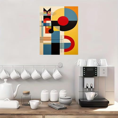 Tableau abstrait moderne du milieu du siècle AEFOUU pour salon 60x70cm - 3