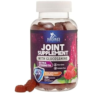 Joint Support Gummies Glucosamine Plus Vitamin E – Nature’s Joint Support Supplement for Occasional Discomfort for Back, Knees & Hands – Cartilage & Joint Health & Flexibility Support – 120 Gummies