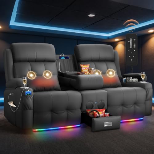 Reclining Loveseat with Massage and Storage