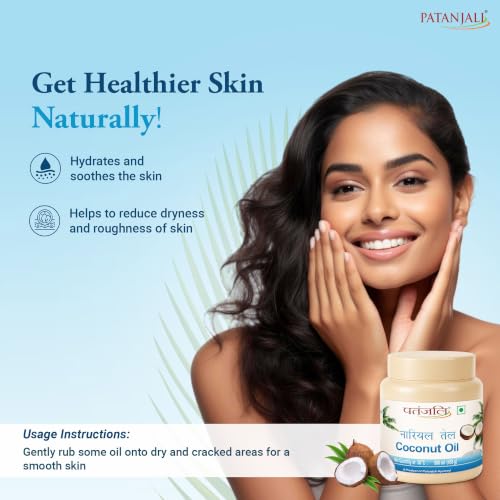 Image of Patanjali Coconut Oil 500ml Jar Pack | Pure Coconut Hair Oil for Hair Nourishment, Skin Moisturizing & Body Massage