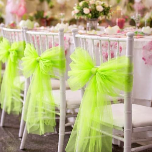 Image of Lime Green Tulle Fabric Ribbon 6 Inch by 25 Yards Rolls Fabric Spool Tulle for Gift Wrapping Wedding Decorations Craft Supplies DIY Tutu Skirt Baby Shower Birthday Party