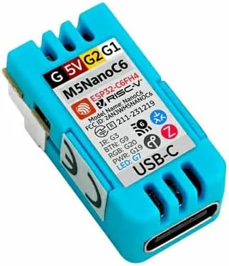 M5Stack Official NanoC6 Development Kit - Smallest ever ESP32 RISC-V Dev kit! - Supports Wi-Fi 6, Zigbee, Thread, Matter & has a Built in IR Emitter!, Super Compact, Blue