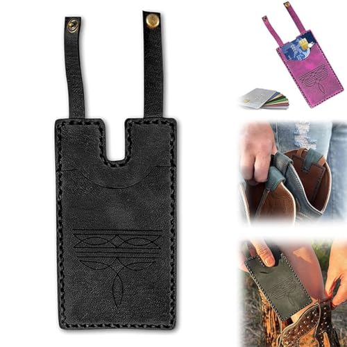 Western Boot Wallet with Snap Strap, Leather Wallet Boot Credit Card Holder, Holds Multiple Cards Women Men Western Costume Accessory3