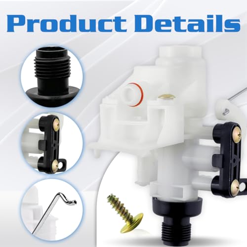 Image of 31705 31688 RV Toilet Valve Kit Fits for Thetford Aqua-Magic V High and Low Models Freeze Resistance & Leakage-Resistant, Replace 31687 31835 31658 31652 31667 31675 31676 RV Toilet Water Valve Parts