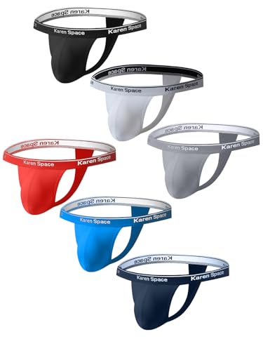 KAREN SPACE Men's Thong Underwear Sexy Cotton Thong Athletic Supporters for Men