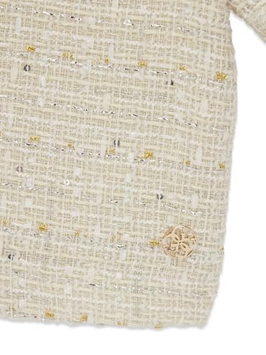 GUESS Girls' Short Sleeve Tweed Woven Top4