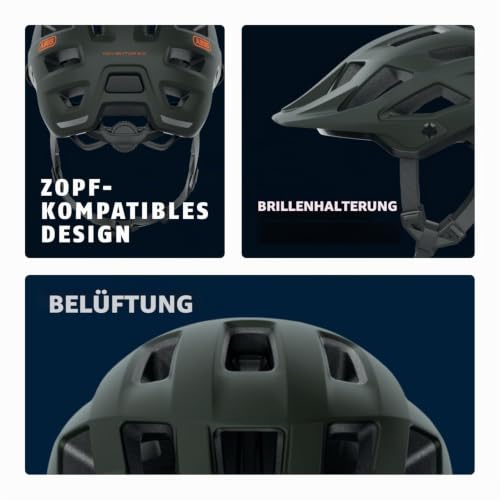 ABUS MTB-Helm Moventor 2.0 - komfortabler Fahrradhelm fürs Gelände - All-Mountain-Helm - für Damen und Herren - Grün Matt, M – Ansicht 5