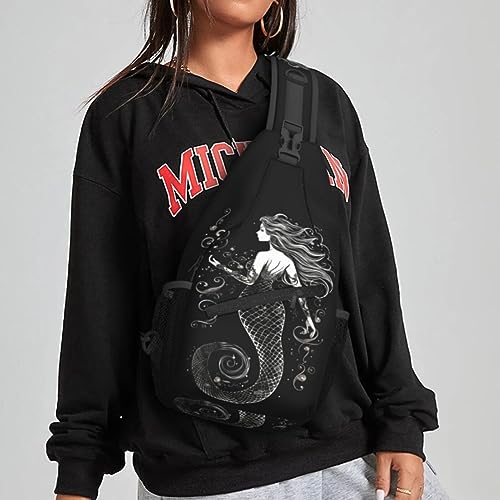 Mochila deportiva negra ligera con diseño sirena miniatura 2