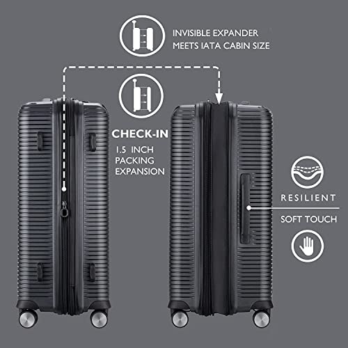 Image of Verage Carry On Luggage with Spinner Wheels, Expandable Hardshell Spinner Suitcase for Travel, TSA Approved (Checked-Large 28-Inch, Black)