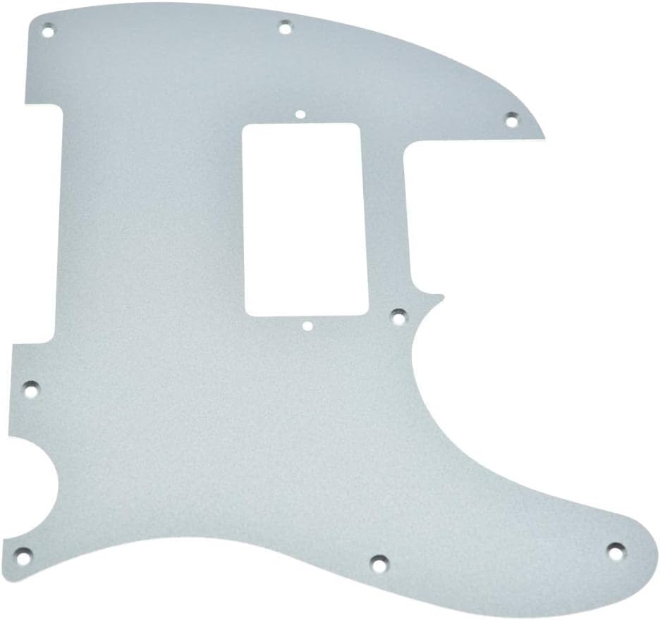 Dopro 8 Hole Matte Aluminum Tele Humbucker Pickguard Metal Anodized TL Pick Guard Scratch Plate for USA/Mexico Tele/Telecaster Matte Silver