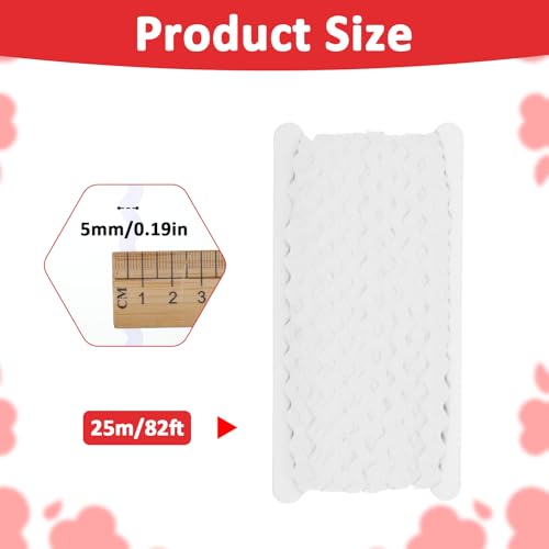 RIC Rac Trim, 5mm 25m Weiß Wellenförmige Geflochtene Borte Fransenbesatz Gewebte Spitze Zickzackband für Nähen Kleidung Kleid DIY Basteln Geschenkverpackung Hochzeit Party Dekoration