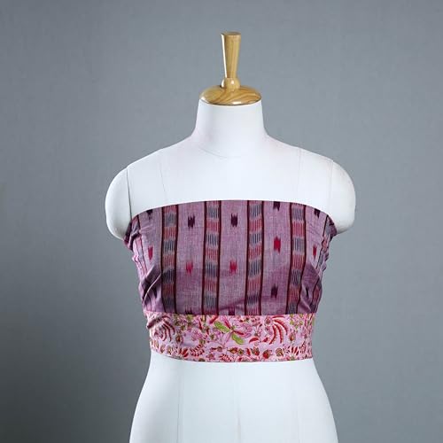 Image of Sambalpuri Ikat Ethnic Unstitched Cotton Blouse Piece for Women