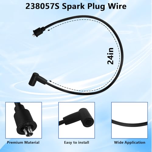 Image of showingo Ignition Coil Wire 238057S Replacement for Kohler K91 K141 K161 K181 K241 K301 K321 Spark Plug Wire (Pack of 2)