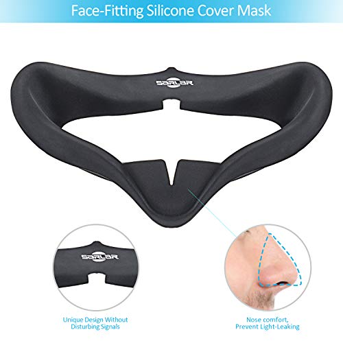 Face Silicone Cover Mask & Touch Controller Grip Cover & Knuckle Strap & Lens Protect Cover Set for Oculus Quest, Professional Silicone Protection Accessories, Sweatproof, Anti-fall 6-piece set - Thumbnail 2
