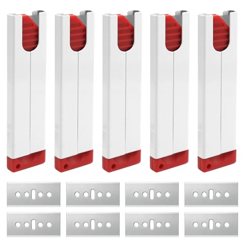 GYSRXS 5 Stück Sicherheits Cuttermesser Universal Mini Cuttermesser Sicherheitsmesser mit Klingeneinzug Cuttermessers Klein mit 20×Ersatzklingen für Schneiden von Papier Pappe Seil