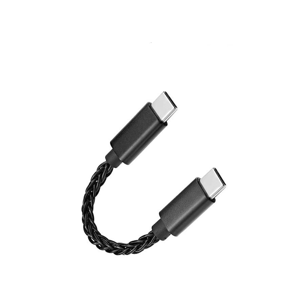 Cabo adaptador USB-C DAC preto banhado a prata OTG amplificador de transferência de dados