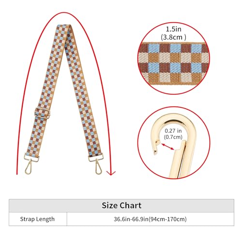 Image of ZOOEASS Wide Shoulder Strap Adjustable Replacement Belt Guitar Style Crossbody Bag Handbag Strap Multicolor Canvas Straps(Wide:1.5in)(Color25)