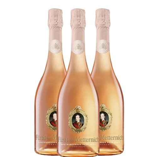 Fürst von Metternich Rosé Sekt Trocken (3 x 0,75 l) Exklusive Rosé-Cuvée aus hellgekeltertern Spätburgunder-Grundweinen, ausgewählte deutsche Weinbaugebiete, fruchtig und elegant Fürst von Metternich Rosé Sekt Trocken (3 x 0,75 l) Exklusive Rosé-Cuvée aus hellgekeltertern Spätburgunder-Grundweinen, ausgewählte deutsche Weinbaugebiete, fruchtig und elegant