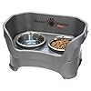 Neater feeder deluxe mess proof dog bowls elevated medium sized dog breedmade in usano spill raised dog food bowl standstainless steel food and water bowl set pet feeding station grey  urban country home decor