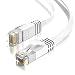 Produktbild JAMEGA  0,5m Cat.6 Netzwerkkabel/Flachbandkabel Patchkabel Ethernet Lan / RJ45 Kabel Verlegekabel Flach in weiß | 1 Gbit/s | 250Mhz | kompatibel zu CAT.5 / Cat.5e / CAT.6