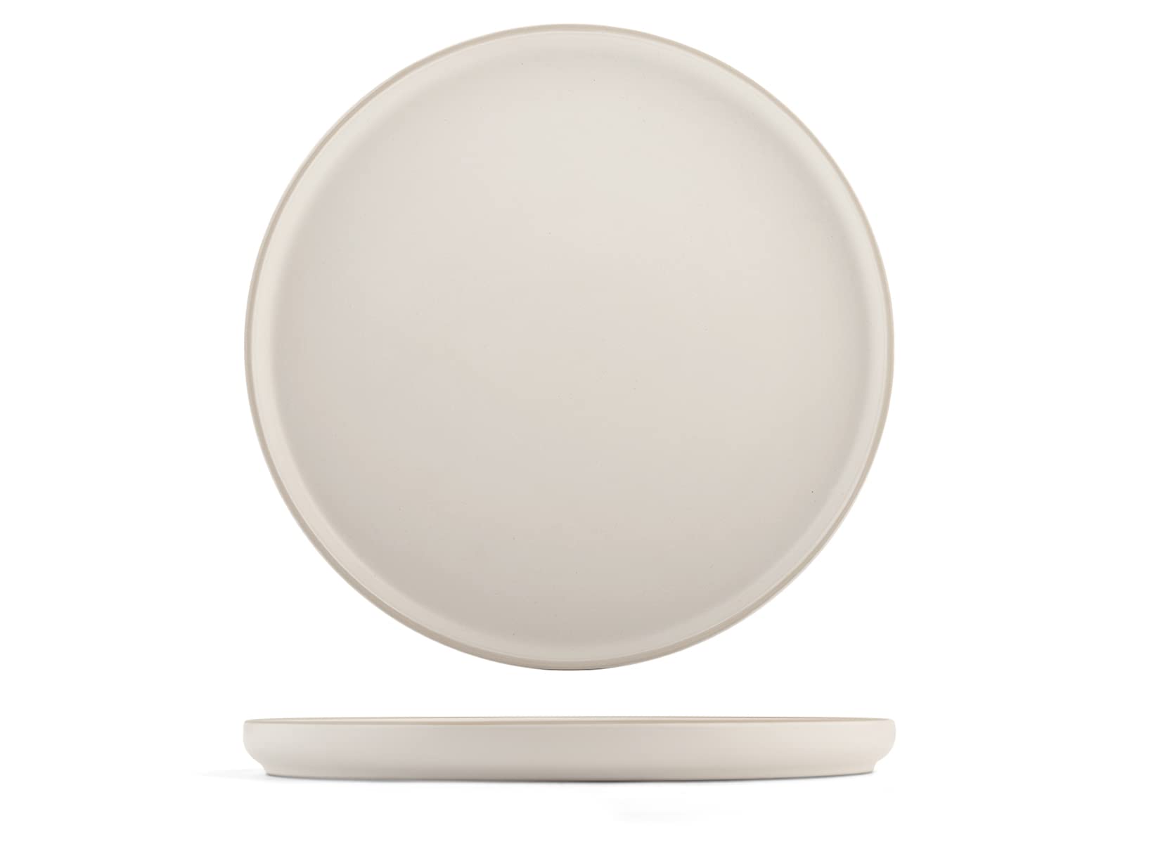 H&H Servizio Tavola Bergen 18 Pezzi in Stoneware Opaco – Piatti Piani, Fondi e Frutta – Lavabili in Lavastoviglie e Adatti al Microonde – Design Moderno, Colori Naturali