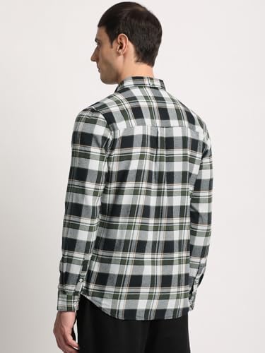 Image of THE BEAR HOUSE Men Cotton Slim Fit Solid Casual Shirt