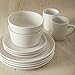 Stone Lain Albie Stoneware 16 Piece Dinnerware Set, Plates and Bowls Sets, Dish Set for 4, White Speckled, Microwave & Dishwasher Safe