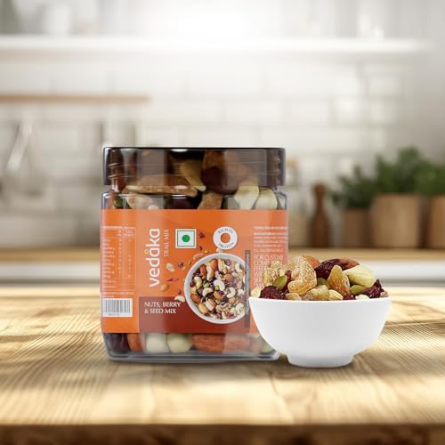 Image of Amazon Brand - Vedaka Nuts, Berries and Seed Mix | 200 gm | Almond, Cashew, Cranberry, Amla and Pumpkin Seeds | Healthy Snacking
