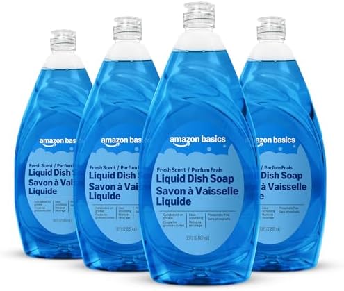 Amazon Basics Dish Soap, Fresh Scent, 30 fl oz, Pack of 4, Packag...