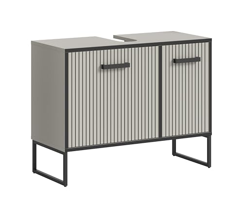 xonox.Home Bagno - Armario para Debajo del Lavabo (80 x 63 x 36 cm, con Patines), Color Beige