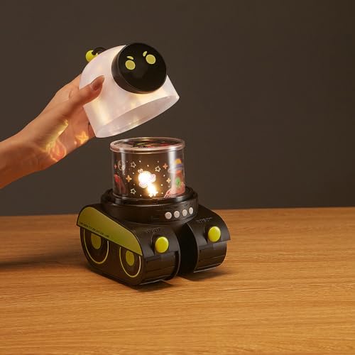 Image of One94Store Robot Tank Toy for Kids, 1200mAh Battery, Cartoon Projector Light, Touch Button Decorative Lamp, Cute Bedside Decor for Bedroom & Gifting