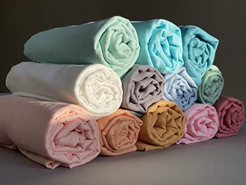 Image of Ali+Oli Muslin Swaddle Blanket for Baby (Taupe) Large 47 inch x 47 inch Soft Rayon Made from Bamboo & Organic Cotton, Machine Washable Receiving Blanket Wrap for Newborn to Toddler
