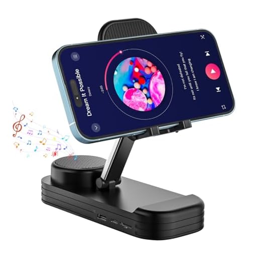 LBSC Wireless Bluetooth Speaker with Phone Stand, Cool Gadgets for Men, Birthday Gifts for Teen Boys, Portable Mobile Phone Holder Speaker, Features Anti-Slip Base and HD Surround Sound, Black