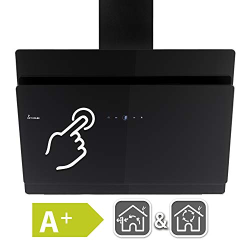 Afzuigkap 80 cm/Muur Afzuigkap met stahoogte/roestvrij staal/zwart glas/automatische uitschakeling/Aanraakbediening… - Image 4