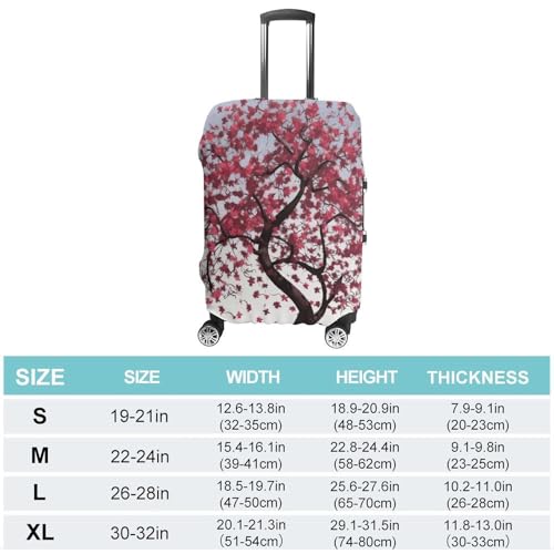 Carry on Luggage Cover Japanese Cherry Tree Suitcase Covers for Luggages Tsa Approved Travel Luggage Sleeve Protector Elastic Suitcase Protector Anti-Scratch Washable Fits 19-30 Inch Case -S2