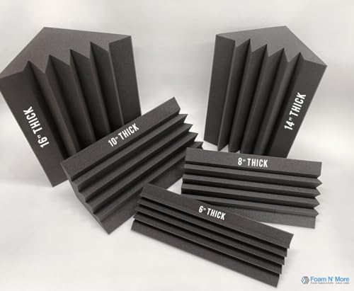 ONE (8 Pack) Studio Acoustic Corner BASS Traps Corner Base ABSORBERS Corner Wall (8'' x 8'' x 24'')