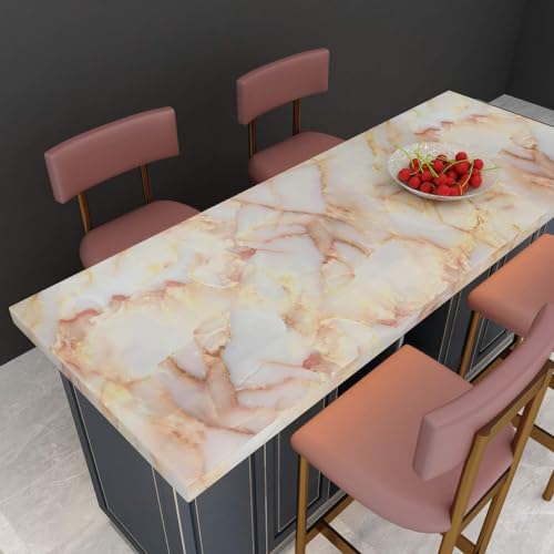 Image of SUNBIRD Wood Furniture Wallpaper Vinyl, Self-Adhesive Wood Wall Paper, Almirah,Kitchen Home Decoration 24in x 3 Meter (Cream Orange)