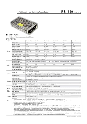 Alimentation RS-150-48 48V idéale pour automatismes régulés