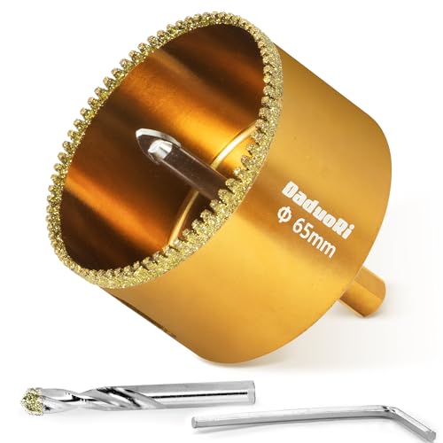 Image of 2 1 /2 inch Serrated Diamond Hole Saw with 2Pcs Removable Pilot Bits, Easy-Align for Precise Drilling in Porcelain, Ceramic Tile, Granite, and Marble (2.5 inch Countertop Drill Bit)
