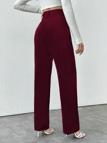 Image of Toochki Trousers for Woman Pants Women's Formal Office Korean | Black Track Pant | Straight | Cotton Spandex Stretchable Trouser | High-Waisted Bottom Wear