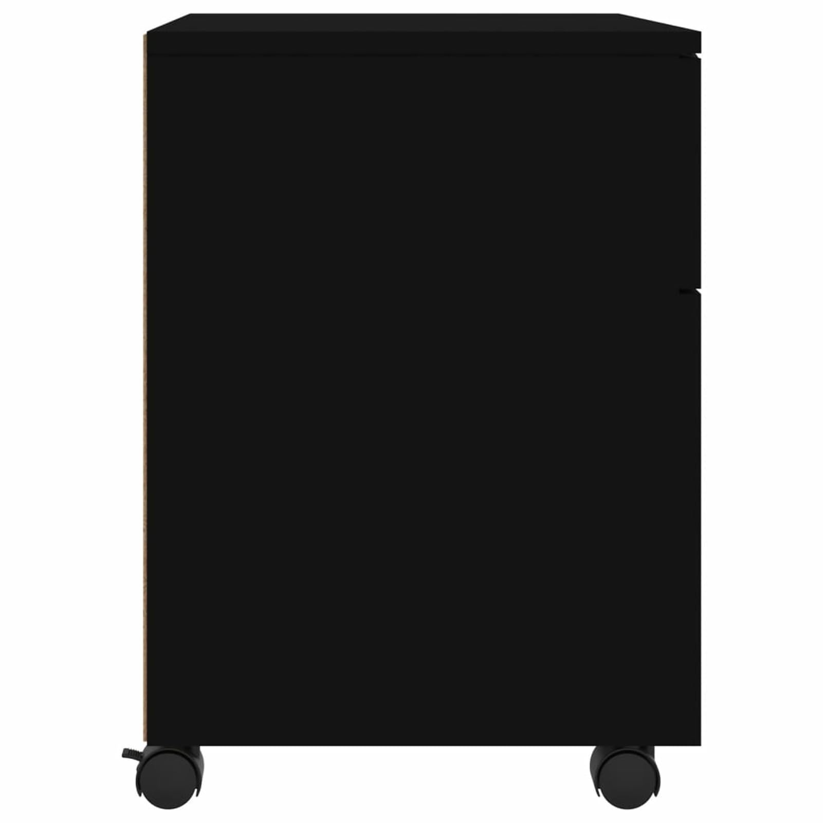 Homgoday Archivador con Ruedas Madera contrachapada Negro 45x38x54 cm
